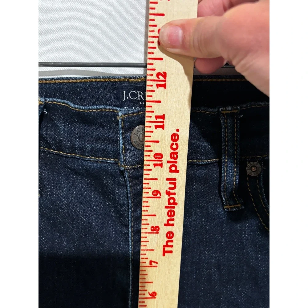 J.Crew 10 High-Rise Skinny Denim Shorts Bermuda‎ Long Dark Wash Raw Hem 29T mod
